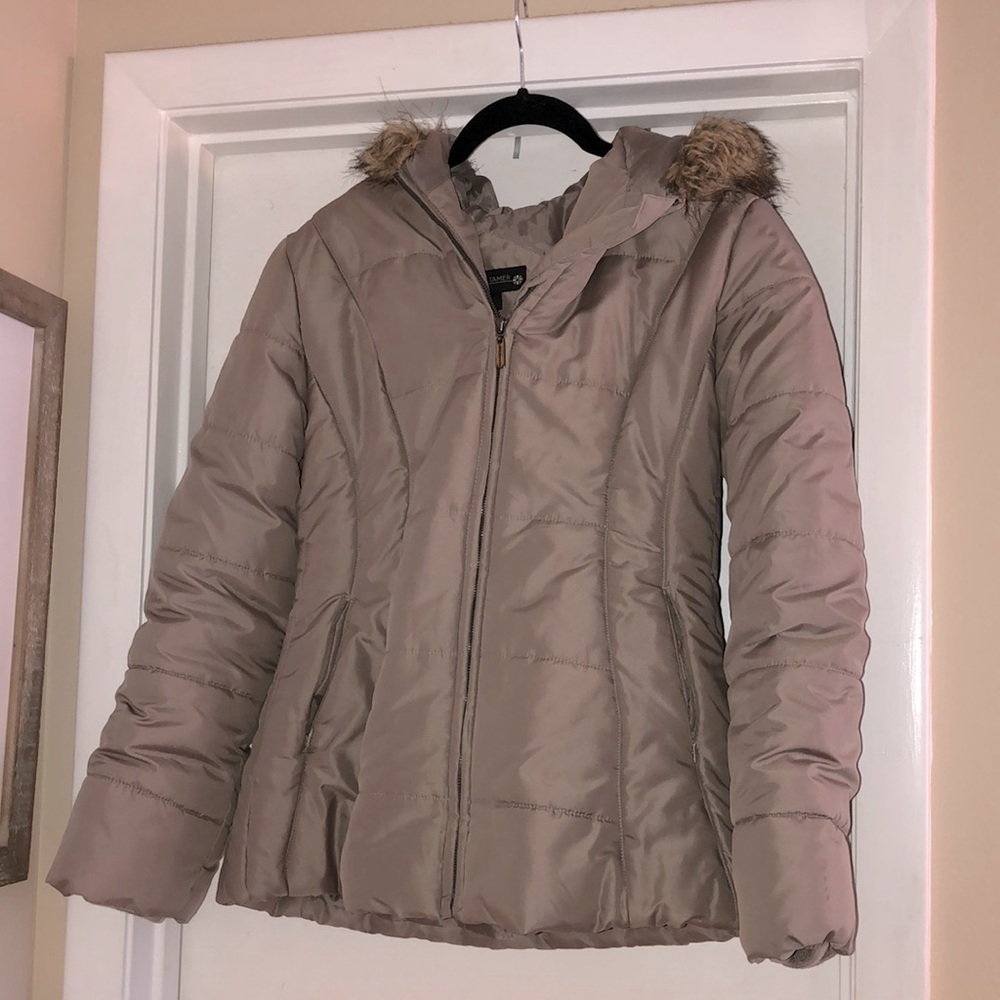 Weather Tamer puff jacket with faux fur hood- size small